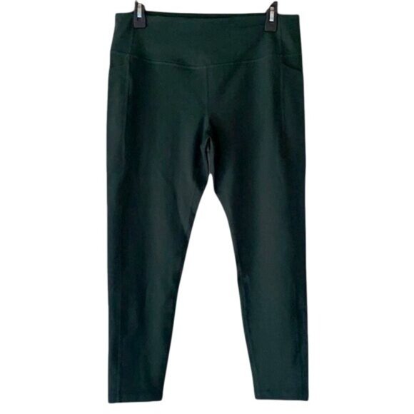 Zella Hi-Waist Studio Luxe Pocket 7/8 Leggings 1X Dark Green Stretch Activewear - Picture 1 of 5